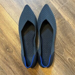 Rothy’s The Point Navy Herringbone Flats, Size 10, Retired Style